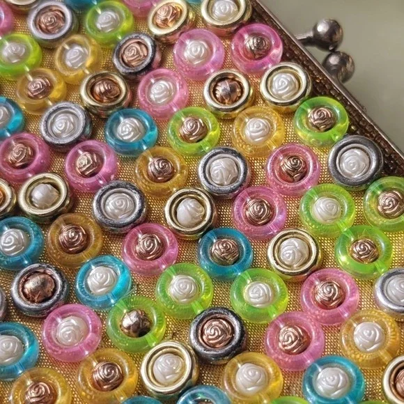 Vintage Aldo Y2K Candy Embellished Beaded Kisslock Shoulder Bag - Picture 8 of 9